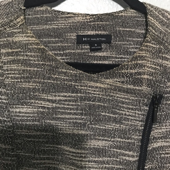 Halston Slub Knit Asymmetrical Zip Moto Jacket - Picture 4 of 6